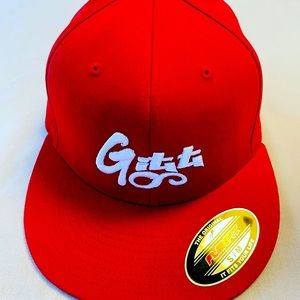 Red Fitted custom Hats